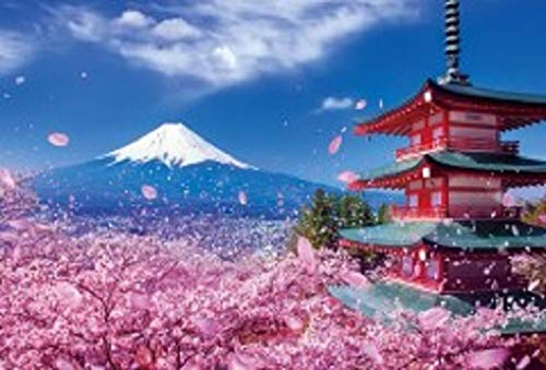 1000 Pieces ” Fuji, cherry blossoms, and Asama pagoda ” Japanese Jigsaw Puzzle